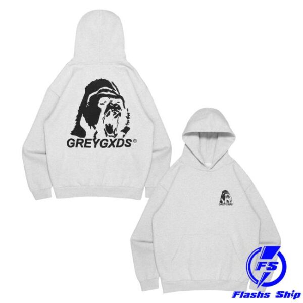kenny Greygxds Merch Store Ape Logo Hoodie Athletic Greyaa