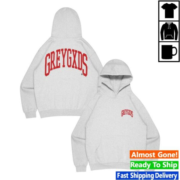 kenny Greygxds Merch Store Arch Logo Hoodie Athletic Grey