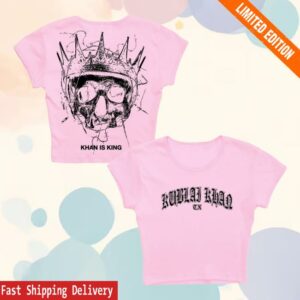 kenny Rise Records Merch Store Kublai Khan Tx Khan Is King Pink Girls Cropped Baby T Shirt