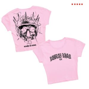 kenny Rise Records Merch Store Kublai Khan Tx Khan Is King Pink Girls Cropped Baby T Shirta