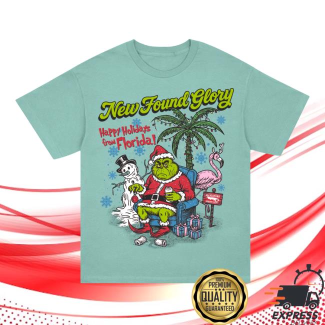 kenny New Found Glory Merch Store Happy Holidays From Florida T Shirt Aquatic Green kenny New Found Glory Merch Store Happy Holidays From Florida T Shirt Aquatic Green