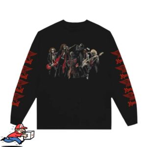 kenny Yungblud Merch Store Aerosmith Yungblud One More Time Illustrated Skeleton Long Sleeve