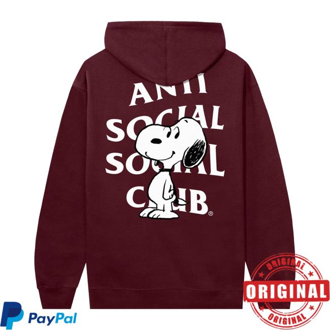 kenny Antisocialsocialclub Merch Store Assc X Peanuts Snoopy Logo Hoodie Maroona kenny Antisocialsocialclub Merch Store Assc X Peanuts Snoopy Logo Hoodie Maroona