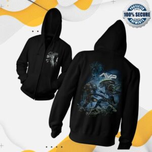 kenny Cavitycolors Merch Store Alien Vs Predator Zip Up Hoodiev