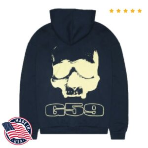 kenny G59records Store Merch G59 Skull Logo Glow Hoodie Navy sw