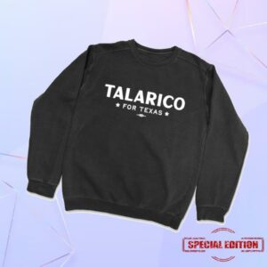 kenny James Talarico Merch Store Talarico For Texas Black Crewneck Sweaterv