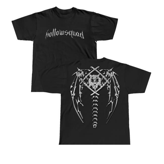 kenny The Hollow Squad Merch Store Winged Chrome Black Tee kenny The Hollow Squad Merch Store Winged Chrome Black Tee