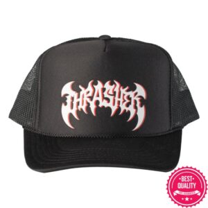 kenny impericon store merch thrasher heavy metal trucker black black cap u
