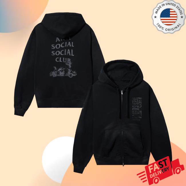 Antisocialsocialclub Merch Store Broken Car Hood-Zip 5 Antisocialsocialclub Merch Store Broken Car Hood-Zip