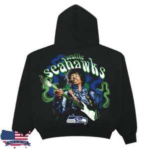 Authentic Hendrix Merch Jimi Hendrix X Seattle Seahawks Haze Hoodie