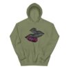 Groovyie Merch Store Plush Grey Lips Unisex Hoodie