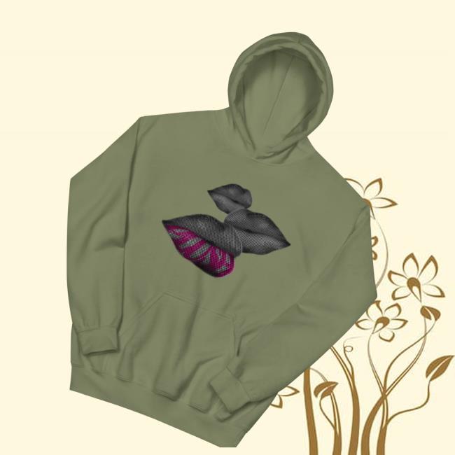 Groovyie Merch Store Plush Grey Lips Unisex Hoodie 3 Groovyie Merch Store Plush Grey Lips Unisex Hoodie