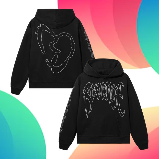 Revenge Merch Store X Heartbreak Outline Hoodie White Black 5 Revenge Merch Store X Heartbreak Outline Hoodie White Black