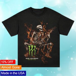 Rise Records Merch Monster Skeleton Black T-Shirt