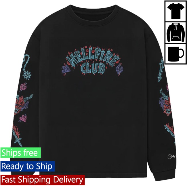 kenny netflix store merch stranger things x louis de guzman hellfire club long sleeve t shirt kenny netflix store merch stranger things x louis de guzman hellfire club long sleeve t shirt