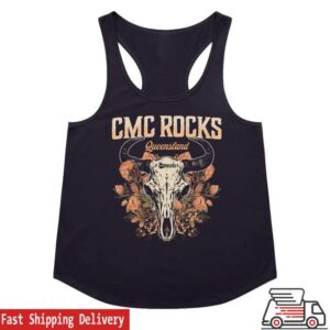 Cmc Rocks Merch Store Floral Skull Ladies Navy Singlet
