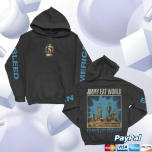 Jimmy Eat World Merch Store Bleed American 25Th Anniversary Pullover Hoodie Black