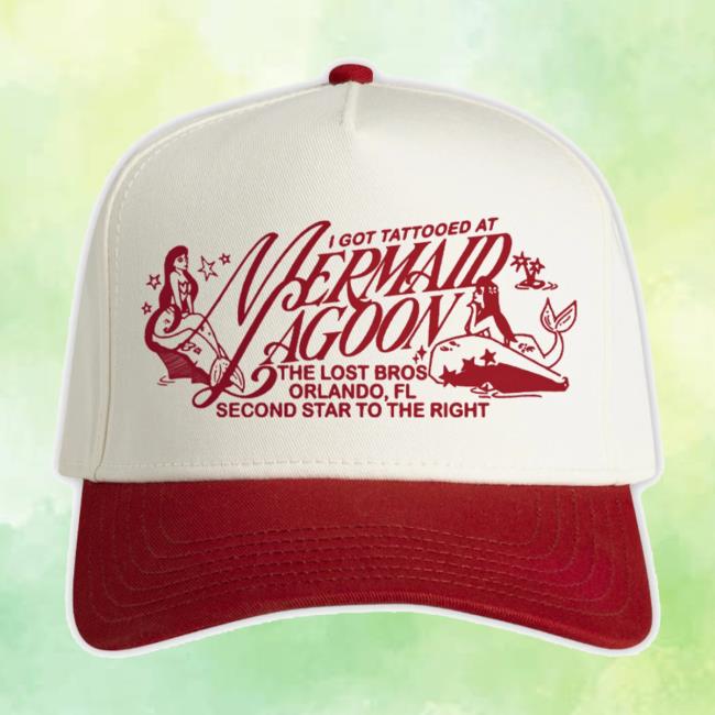 Lostbrostradingco Merch Store I Got Tattooed At Mermaid Lagoon Hat Red Variant 2 Lostbrostradingco Merch Store I Got Tattooed At Mermaid Lagoon Hat Red Variant