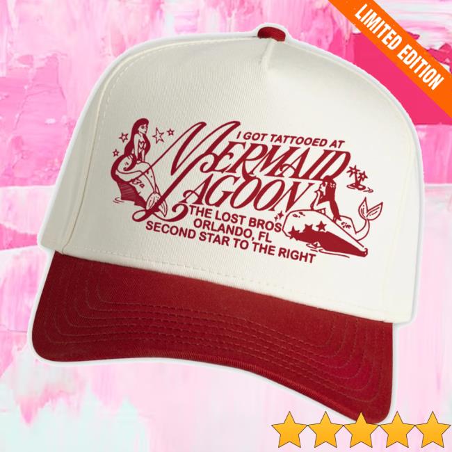 Lostbrostradingco Merch Store I Got Tattooed At Mermaid Lagoon Hat Red Variant 3 Lostbrostradingco Merch Store I Got Tattooed At Mermaid Lagoon Hat Red Variant