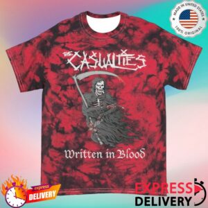 The Casualties Merch Store Written In Blood Shirt Red Crystal Dye
