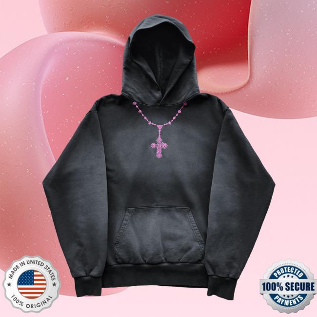 Warren Lotas Merch Store Rosary Hoodie Sunfaded Black Pink 3 Warren Lotas Merch Store Rosary Hoodie Sunfaded Black Pink