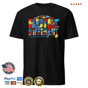 1 Nation Merch Store Built Different Autism Awareness Tee