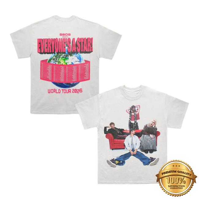 5 Seconds Of Summer Merch Store Everyone's A Star Photo White Tee 5 5 Seconds Of Summer Merch Store Everyone's A Star Photo White Tee