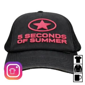5 Seconds Of Summer Merch Store Star Pink Logo Trucker Cap