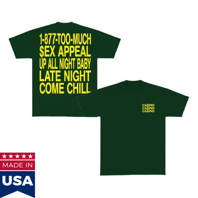 Baby Keem Merch Store Ca$Ino Sex Appeal Green Tee 5 Baby Keem Merch Store Ca$Ino Sex Appeal Green Tee