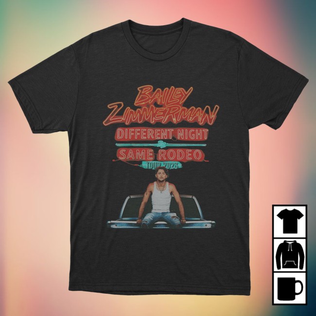 Bailey Zimmerman Merch Store Different Night Same Rodeo T Shirt 2 Bailey Zimmerman Merch Store Different Night Same Rodeo T Shirt