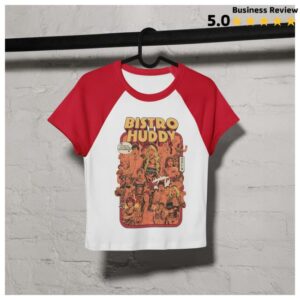Bistro Huddy Merch Store Bistro Huddy Full Staff Women's Raglan Baby Tee