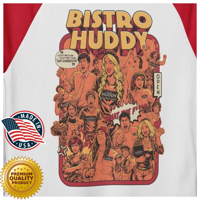 Bistro Huddy Merch Store Bistro Huddy Full Staff Women's Raglan Baby Tee 3 Bistro Huddy Merch Store Bistro Huddy Full Staff Women's Raglan Baby Tee