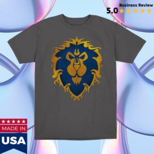 Blizzard Gear Merch Store World Of Warcraft Alliance Lion Grey T-Shirt