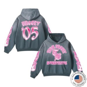 Chris Brown Merch Store Team Breezy International Blackletter Sun-Fade Hoodie