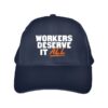 Claire Valdez For Congress Merch Store Workers Deserve It All Navy Baseball Cap