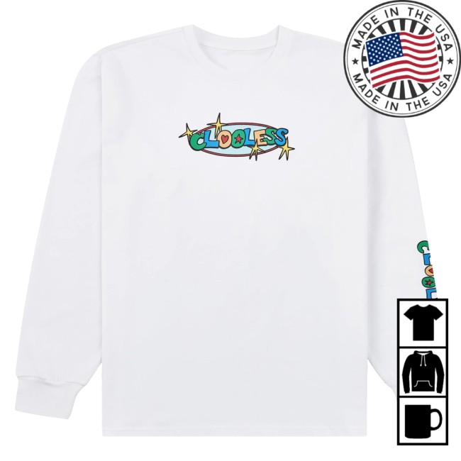 Clooless Store Merch Color Pop Long Sleeve Tee White 2 Clooless Store Merch Color Pop Long Sleeve Tee White