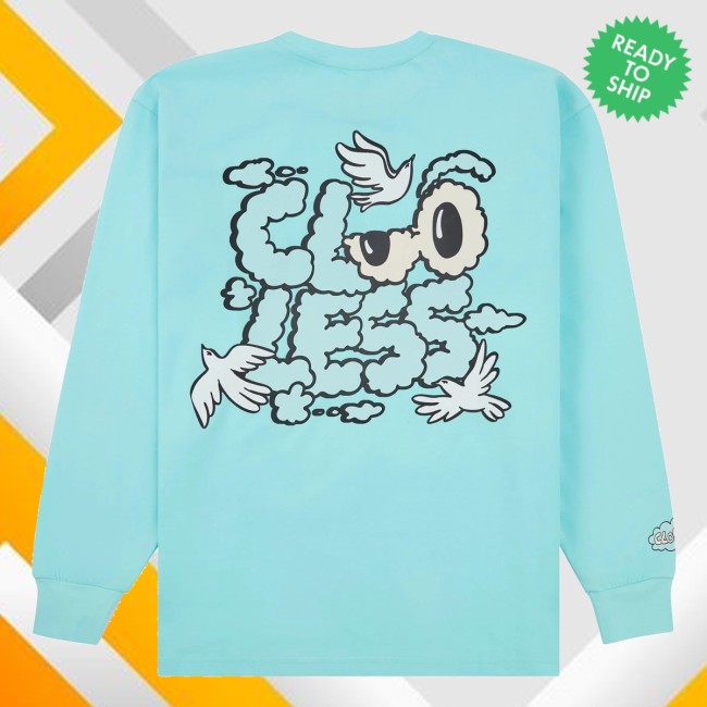 Clooless Store Merch Head In The Clouds Long Sleeve Tee Aqua 4 Clooless Store Merch Head In The Clouds Long Sleeve Tee Aqua