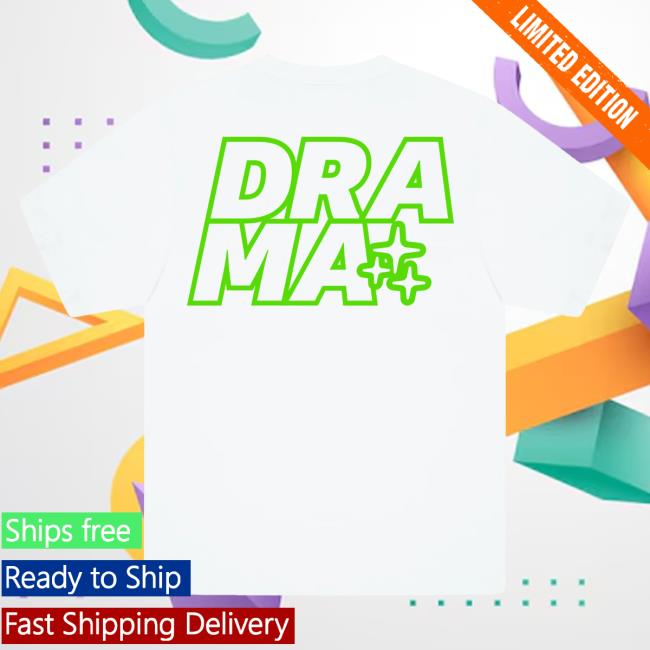 Drama Call Merch Store Outline 3Sta Stack Tee White