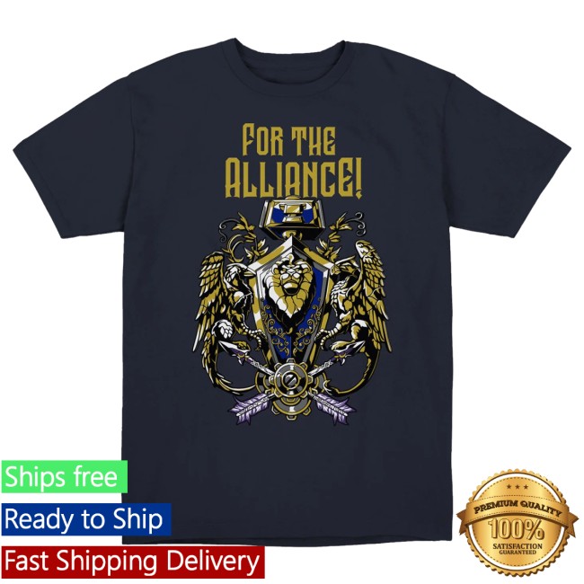 Gear Blizzard Merch World Of Warcraft Alliance Crest Blue T-Shirt 3 Gear Blizzard Merch World Of Warcraft Alliance Crest Blue T-Shirt