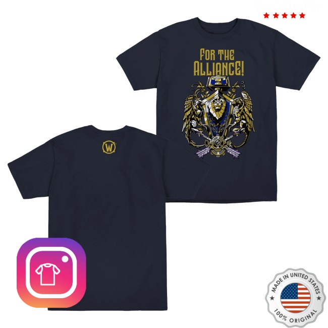 Gear Blizzard Merch World Of Warcraft Alliance Crest Blue T-Shirt 4 Gear Blizzard Merch World Of Warcraft Alliance Crest Blue T-Shirt