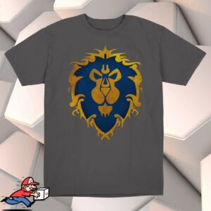 Gear Blizzard Merch World Of Warcraft Alliance Lion Grey T-Shirt