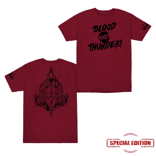 Gear Blizzard Merch World Of Warcraft Blood And Thunder Red T-Shirt 5 Gear Blizzard Merch World Of Warcraft Blood And Thunder Red T-Shirt