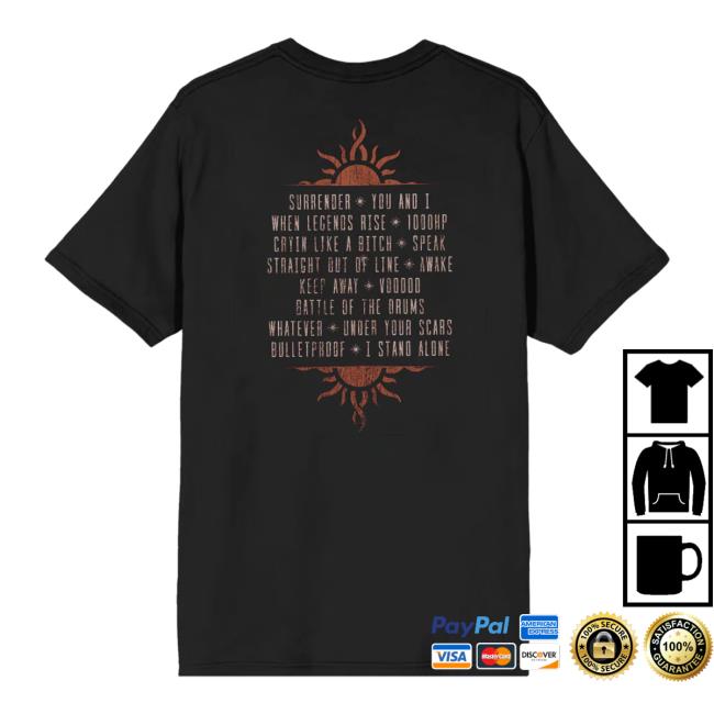 Godsmack Merch Store Live At The Mohegan Sun Tracklist Tee 4 Godsmack Merch Store Live At The Mohegan Sun Tracklist Tee