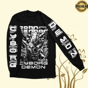 Gravitated Merch Store John Cxnnor Cyborg Demon Black White Long Sleeve