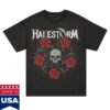 Halestorm Store Merch Penta Rose T-Shirt Black