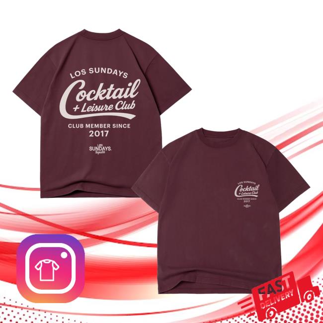 Los Sundays Merch Store The Cocktail & Leisure Tee Burgundy 5 Los Sundays Merch Store The Cocktail & Leisure Tee Burgundy