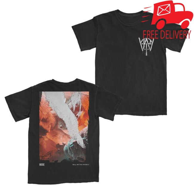 Muse Store Merch Will Of The People Cover Collage Black T-Shirt 4 Muse Store Merch Will Of The People Cover Collage Black T-Shirt