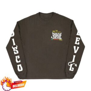 Online Ceramics Merch Store Disco Devil Vintage Brown Long Sleeve
