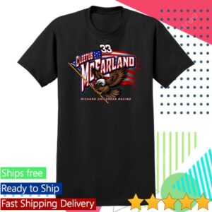 Rcrracing Merch Store Cleetus Mcfarland Rcr No. 33 American Flag & Bald Eagle Black Car Tee