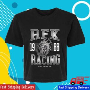 Rfkshop Merch Store Rfk Racing Ladies Gt Flaming Tire Boxy Crop T-Shirt